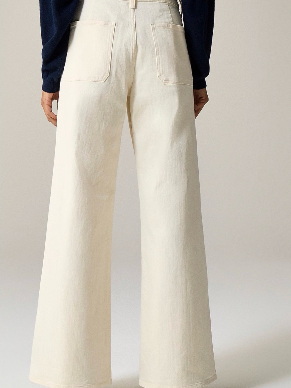J. Crew Cream Camp Pocket Wide Leg Jean - Picture 2 of 6